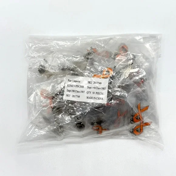 PIER 1 Imports Komen Pin 2006 Breast Cancer Awareness Ribbon 50 Pieces Deadstock - Picture 4 of 6